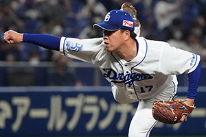 ファイターズとのエキシビションマッチに先発の柳投手