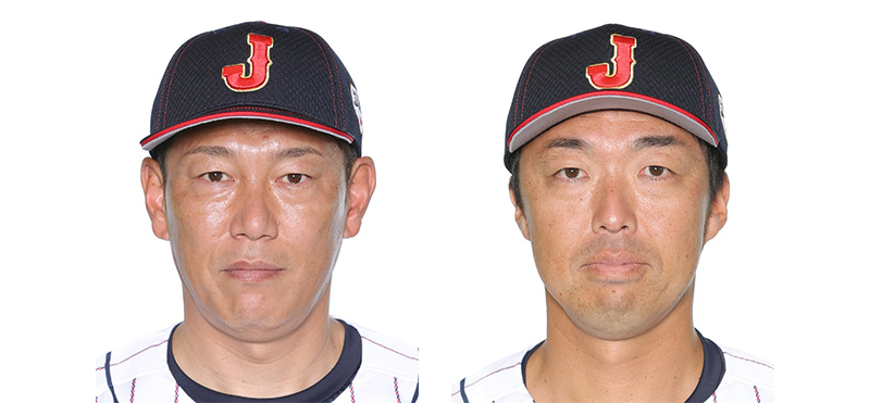 U-12井端弘和監督と吉見一起投手コーチ