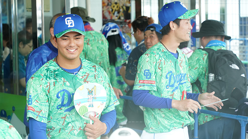選手お出迎え