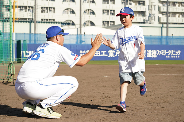 ベースランニング体験 加藤竜投手