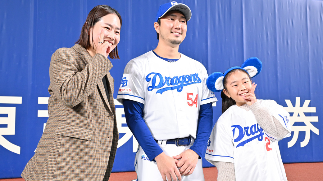 家族で選手と写真撮影会