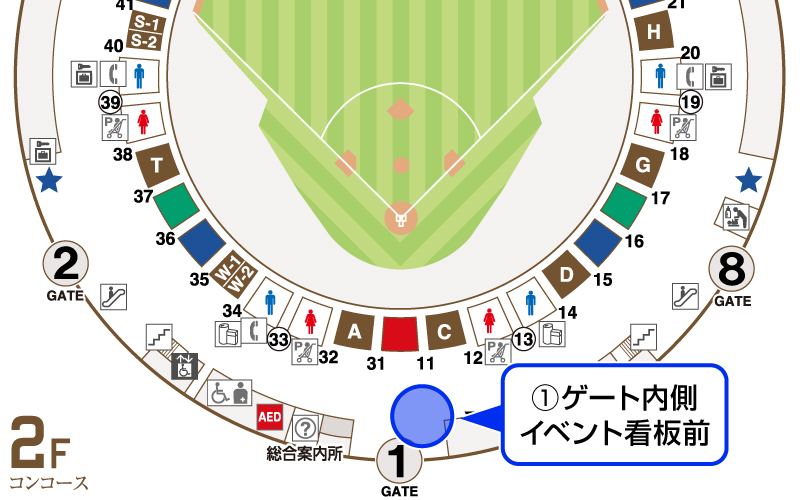 1ゲート内側「イベント看板前」