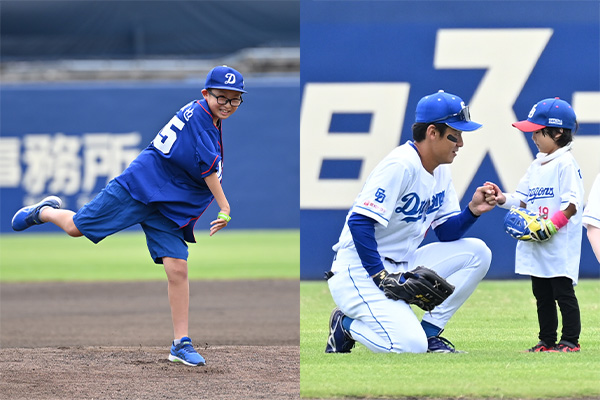 キッズ始球式&オンユアマークス