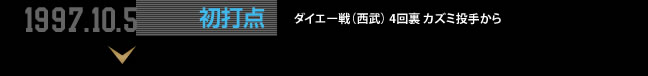 1997.10.5 初打点 ダイエー戦（西武） 4回裏 カズミ投手から